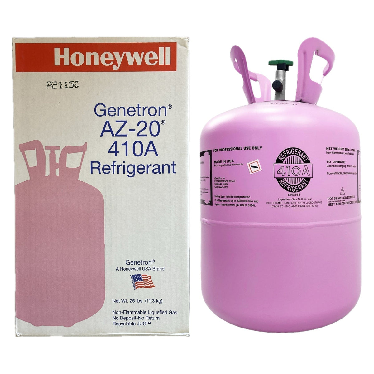 R-410A Refrigerant – Half Pallet (20 × 25 lb) – Genuine Honeywell Genetron® AZ-20, USA Brand